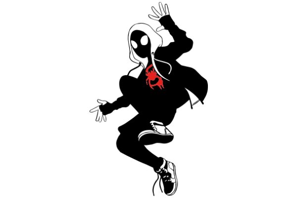 Stylized Illustration of a Spider-Man Character with a Red Heart on the Chest