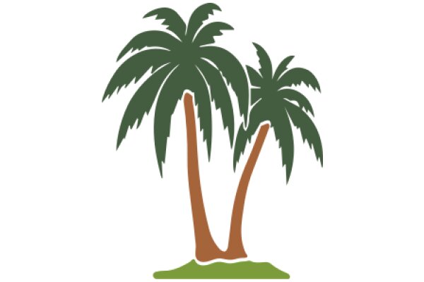 Simplistic Digital Art of a Palm Tree