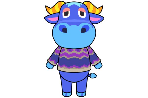 Vibrant and Friendly: A Cartoon Bull Character