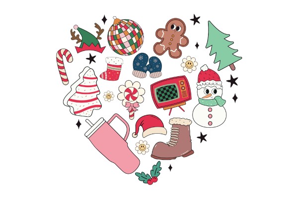 A Festive Collection of Christmas-Themed Items