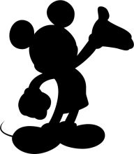 Silhouette of Mickey Mouse with a Hat