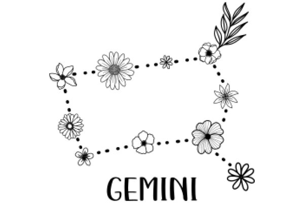 Whimsical Gemini: A Floral Illustration