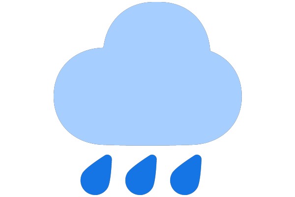 A Blue Cloud with Raindrops