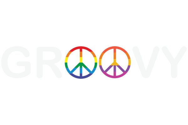 Colorful Peace Signs on a White Background