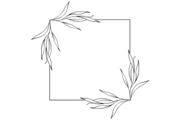 Elegant Line Art of a Floral Border