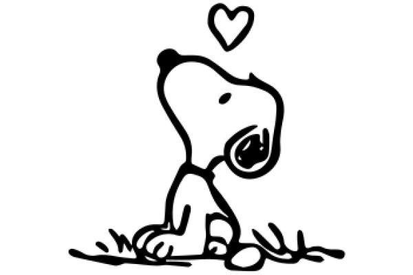 A Whimsical Illustration of Snoopy, the Beloved Peanuts Character, with a Heartfelt Touch