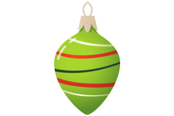 Vibrant Christmas Ornament with Red and Green Stripes