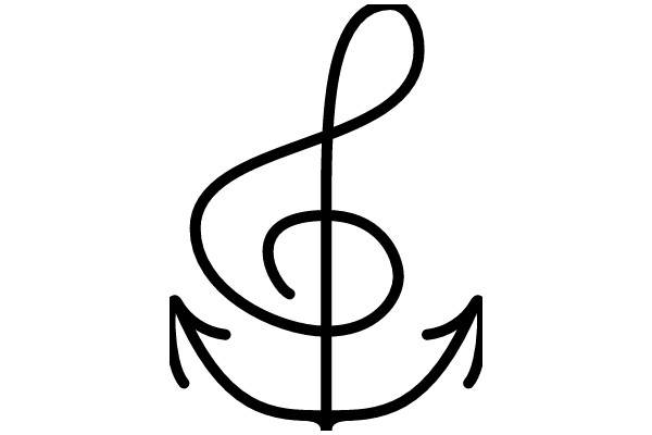 Simplistic Line Drawing of a Treble Clef