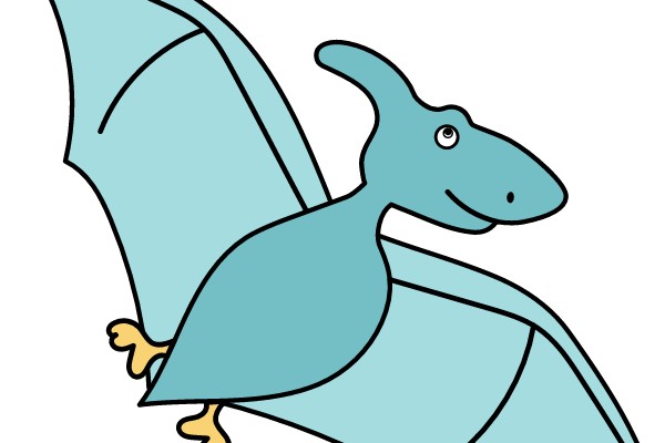 A Friendly Blue Dinosaur with Yellow Feet