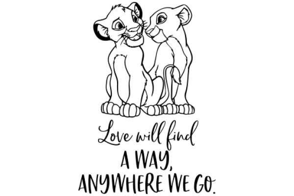 A Whimsical Love Quote: Two Lion Cubs and a Heartfelt Message