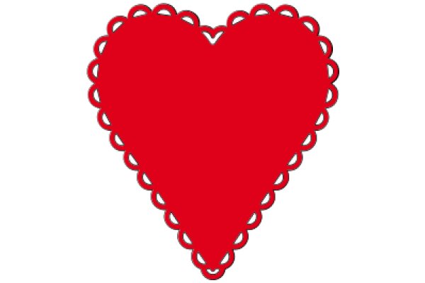 A Red Heart with a Scalloped Border