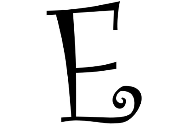 Elegant Typography: A Letter 'E' with a Swirl Design