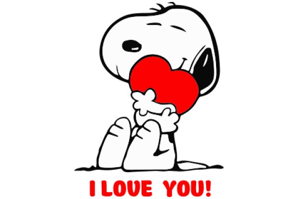 Snoopy's Heartfelt Message: I Love You!