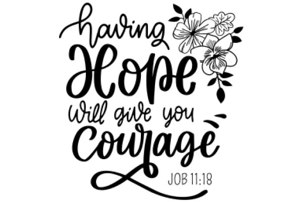 Inspirational Quote Art: A Floral Affirmation of Hope and Courage