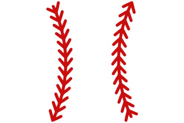 Simplistic Red Baseball Stitch Art