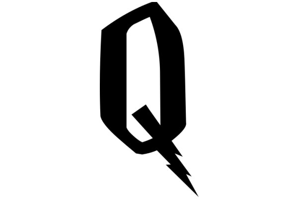 Stylized Logo of the Letter 'Q' with a Lightning Bolt Design