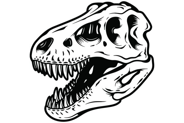 Stylized Illustration of a T-Rex's Head and Mouth