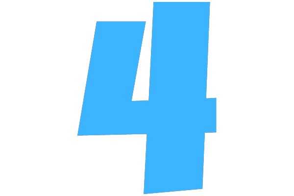 Stylized Blue Number Four Logo