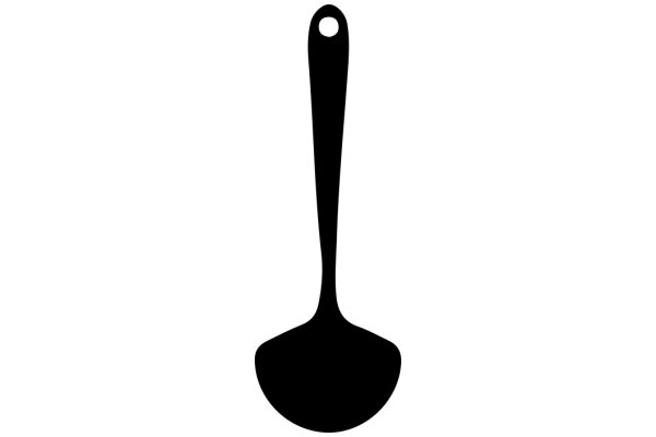 A Simple Black Silhouette of a Spoon