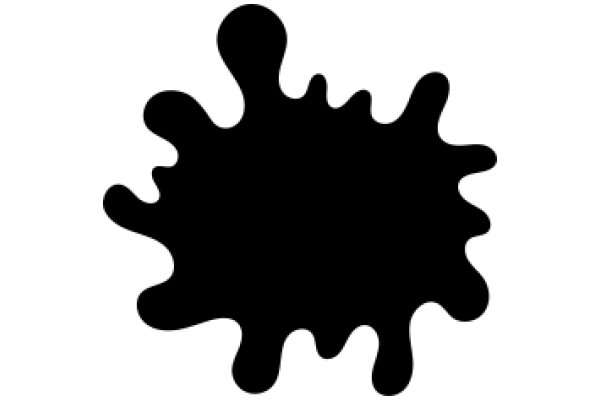 Black Silhouette of a Splatter on a White Background