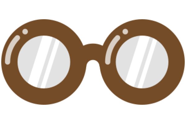 A Pair of Brown Glasses with a Round Mirror