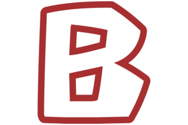 Digital Artwork: A Red and White Letter 'B' with a Soft Glow