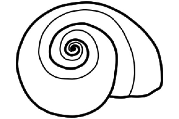 Simplistic Line Art of a Snail Shell