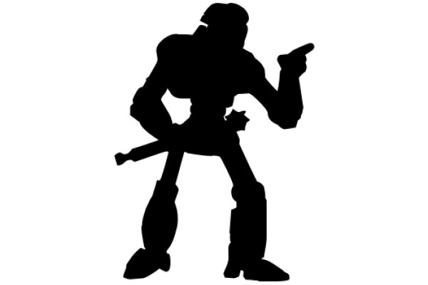 Silhouette of a Robot with a Gun