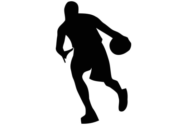 Silhouette of a Basketball Player in Action