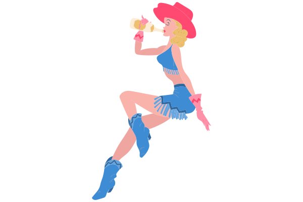 A Stylish Cowgirl Sipping a Milkshake