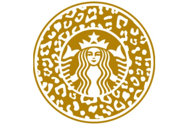 Stylized Starbucks Logo with Leopard Print Background