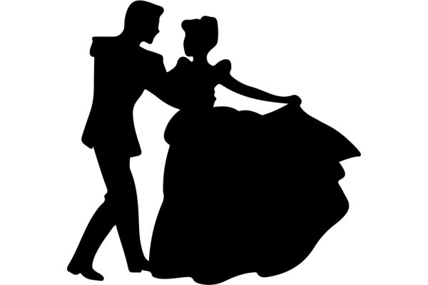 A Silhouette of a Couple's Dance