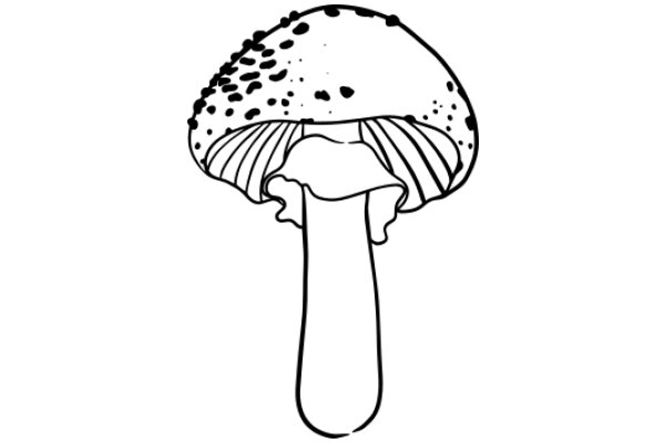 A Whimsical Illustration of a Mushroom with a Stem