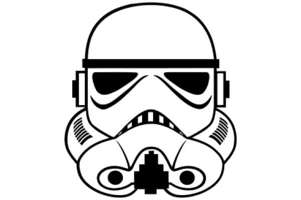 Stylish Illustration of a Stormtrooper's Head with Headphones