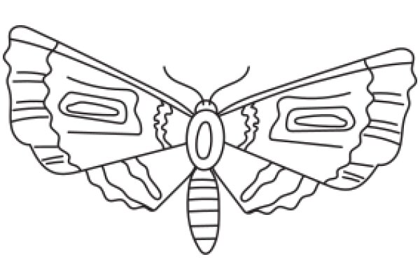 A Simple Line Drawing of a Butterfly