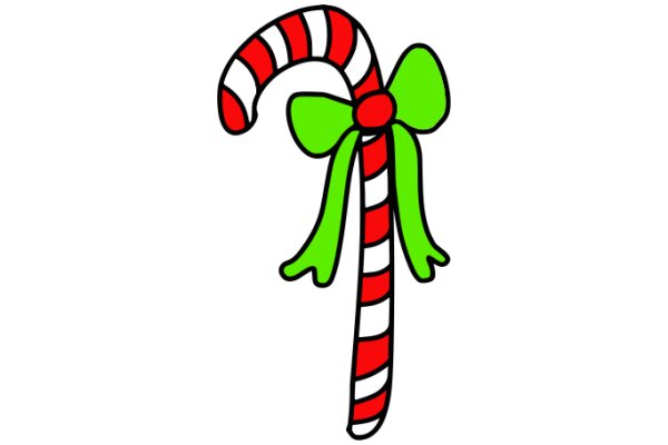 A Festive Candy Cane Illustration