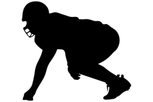 Silhouette of a Football Player in Action