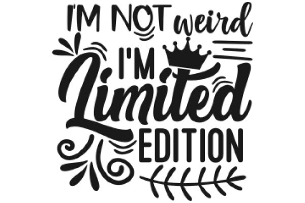 I'm Not Weird, I'm Limited Edition: A Playful Affirmation for the Unique