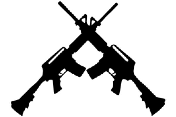 Silhouette of Two Guns Crossed