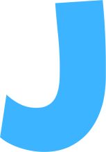 A Solid Blue Letter 'J' on a White Background