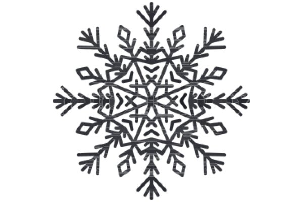 Stylized Black Snowflake Design