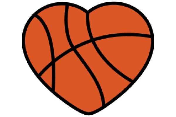 Vibrant Orange Basketball Heart Logo