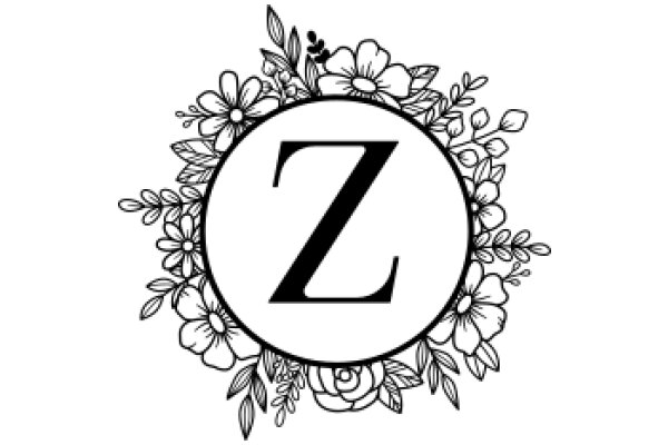 Stylized Flower Bouquet with the Letter 'Z' at the Center