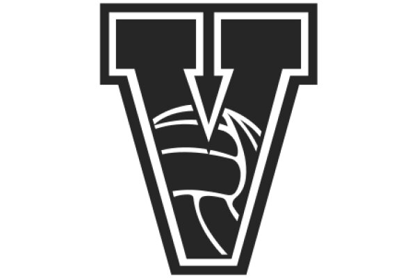 Stylized Logo of a V-shaped Object with a Curved Line Inside