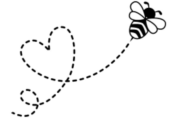 Whimsical Illustration: A Heart and a Bee