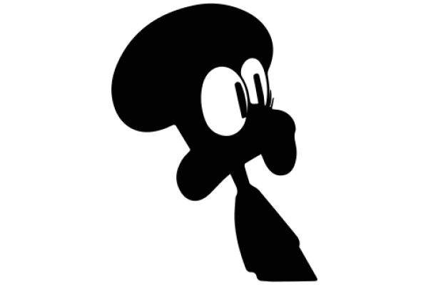 Stylized Silhouette of a Character with Large Ears