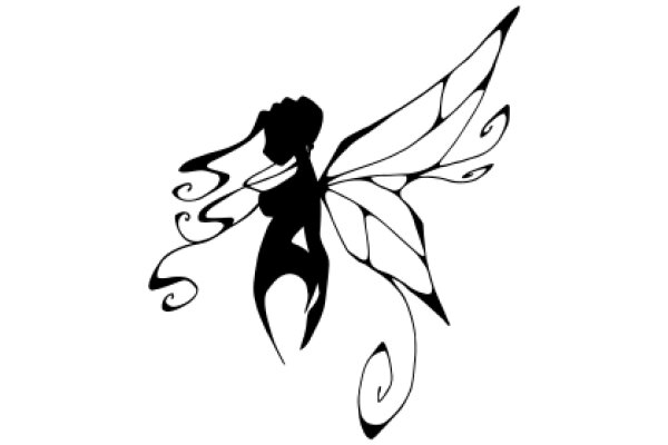 Stylized Butterfly with Swirling Designs