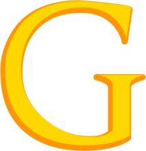 Vibrant Yellow Letter G on a White Background