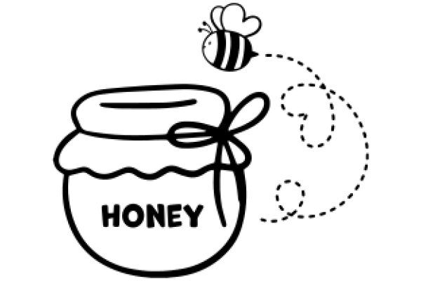 A Playful Scene of a Honey Jar and a Bee