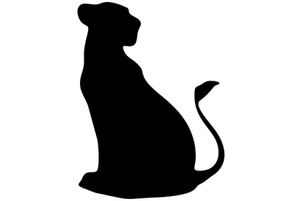 A Silhouette of a Lion and a Tail, Set Against a White Background